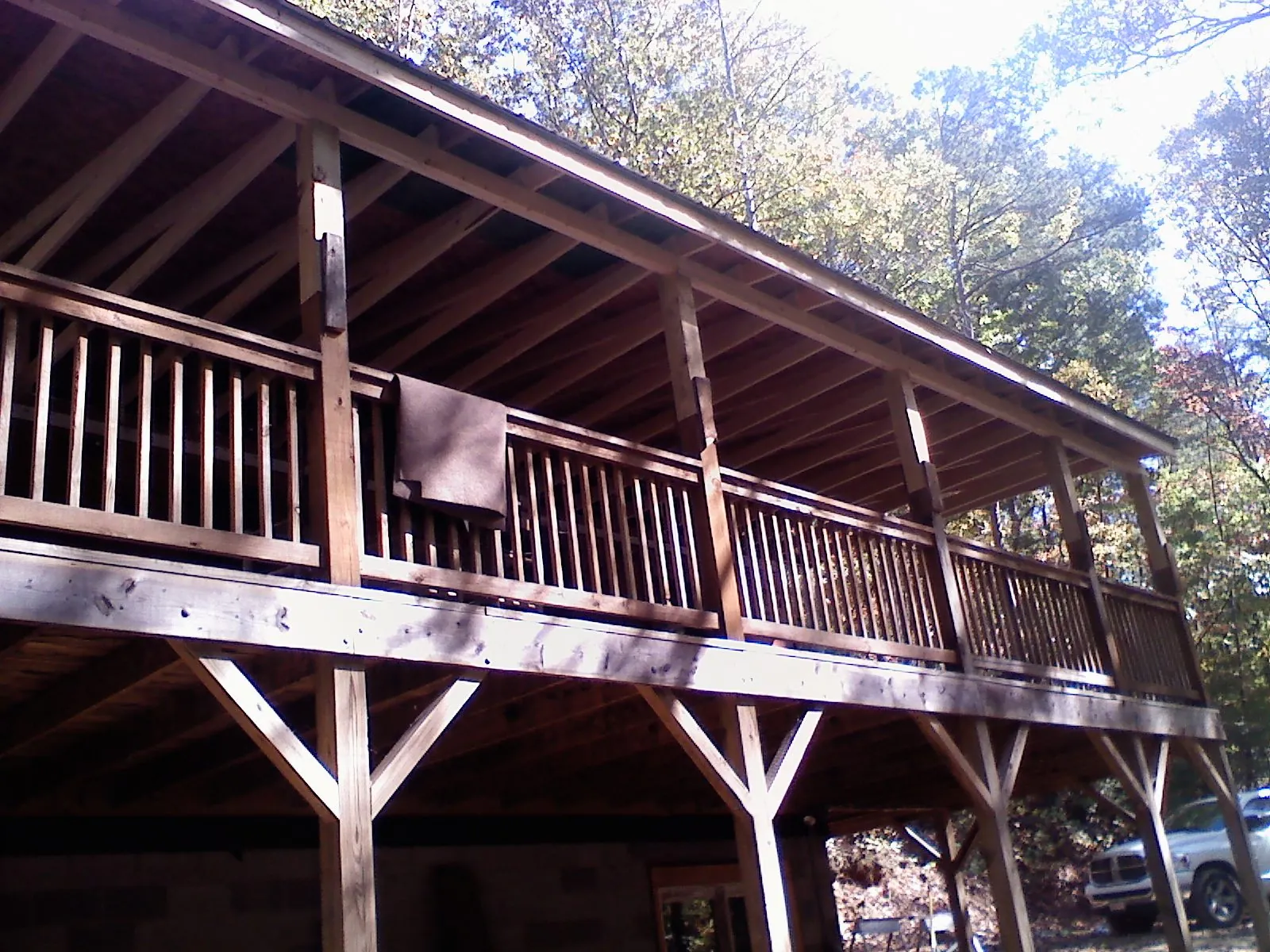 Timber framing under a new elevated porch and deck — Roof Leak Repair in Myrtle Creek by Roofing Brothers